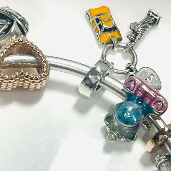 NWT Authentic PANDORA “Boss Babe” Themed Multi Charm Bracelet Rose Gold/Silver - Picture 9 of 15